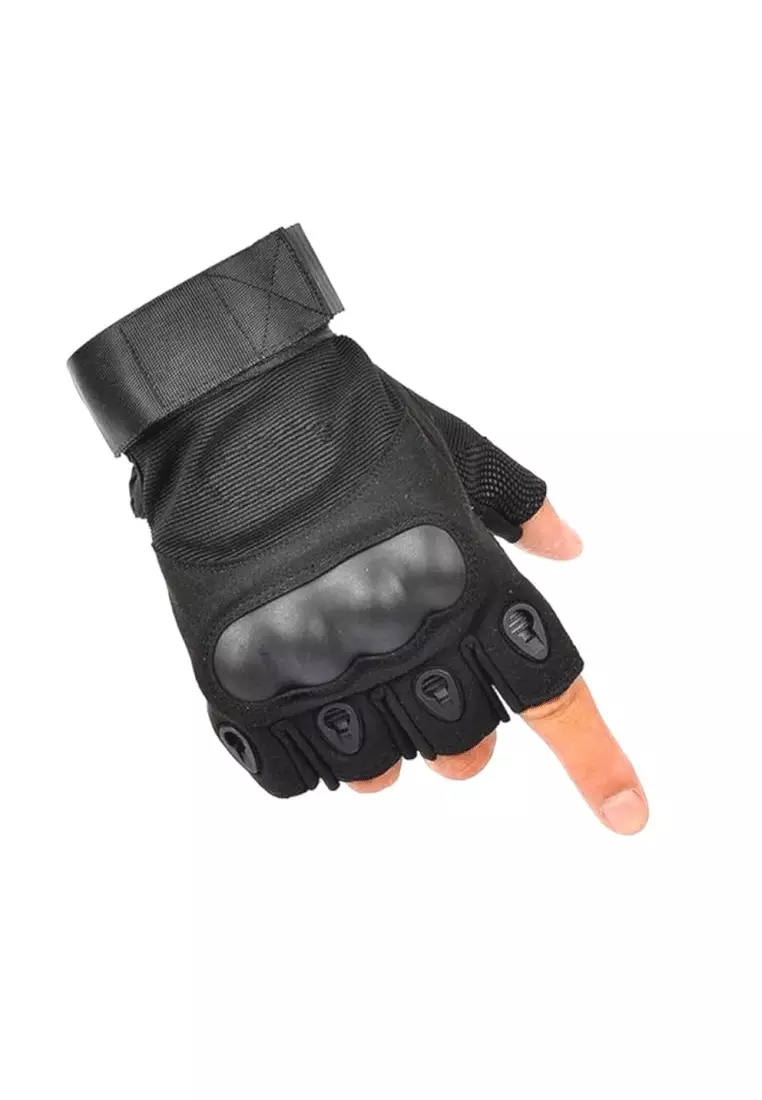Motorcycle Half Finger Gloves – Black