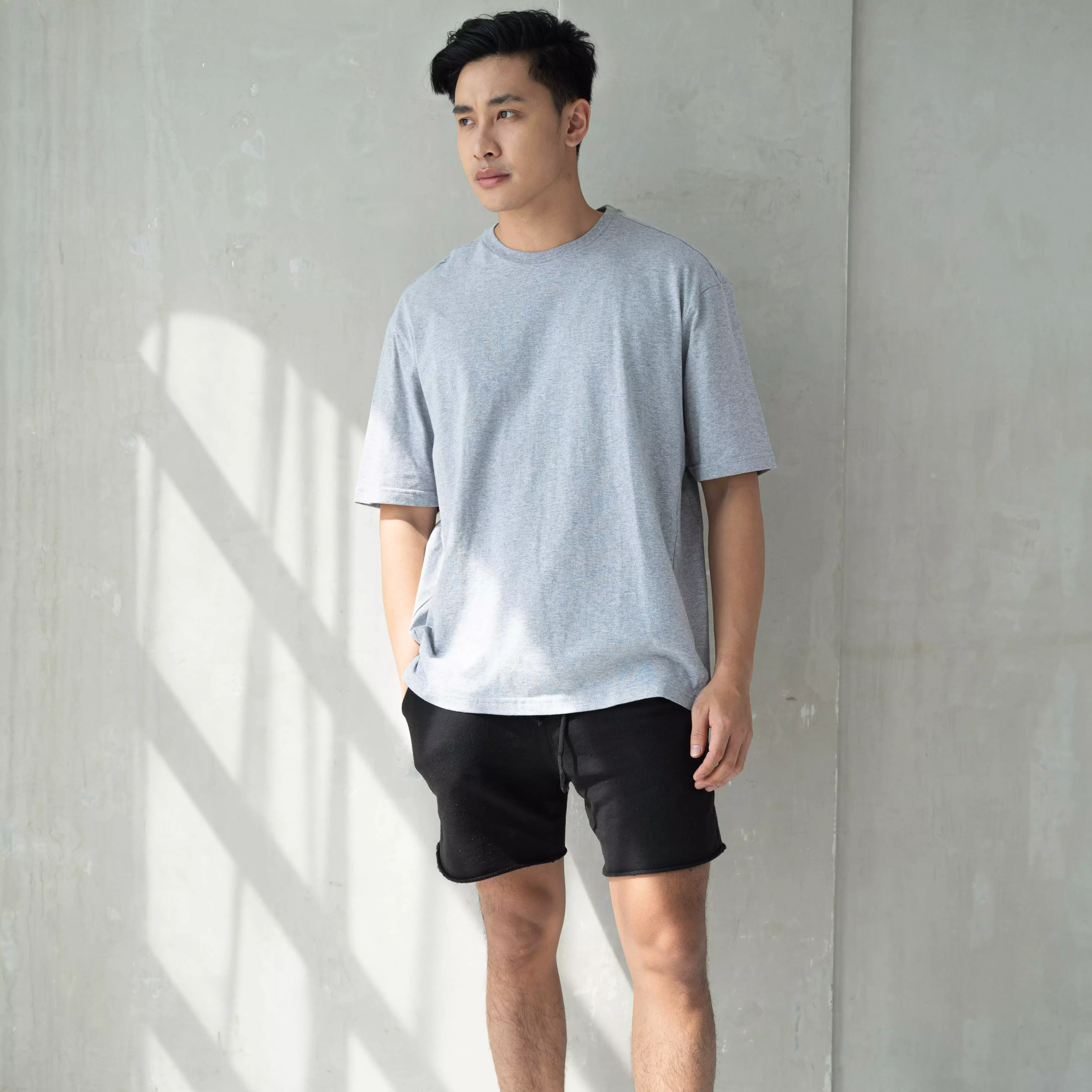 Kale Dexter Misty Grey/ Kaos Oversize Lengan Pendek Pria / Unisex