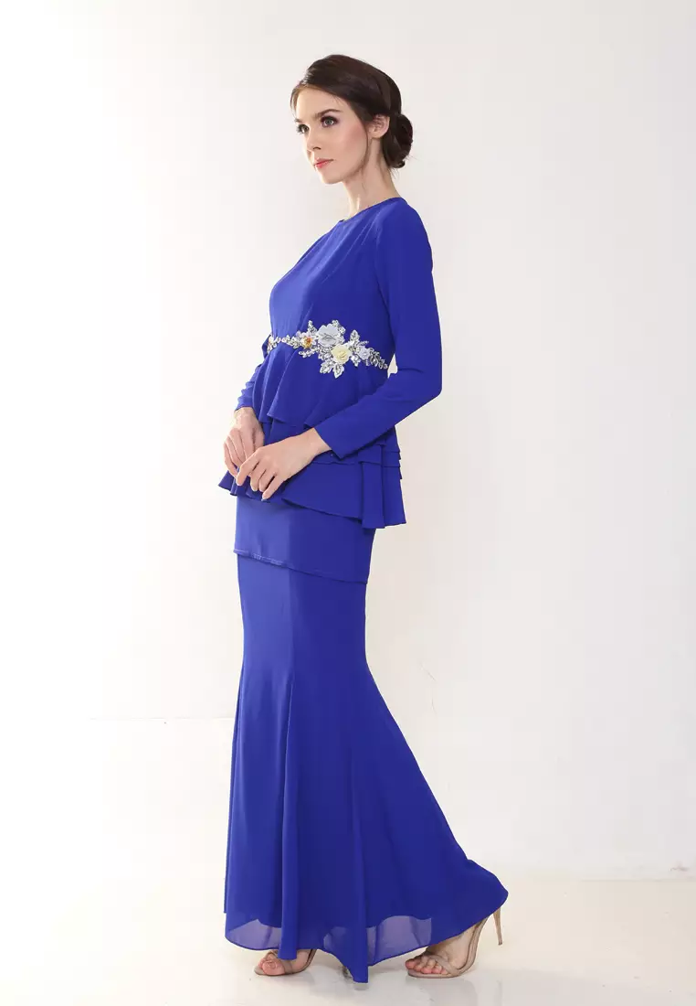 Helenna Peplum Modern in Royal Blue