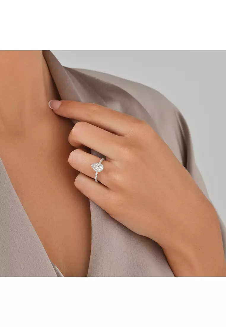 Buy Michael Hill Sir Michael Hill Designer Halo Pear Engagement