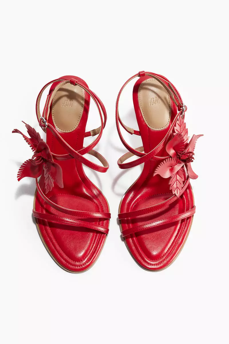 Appliquéd heeled sandals