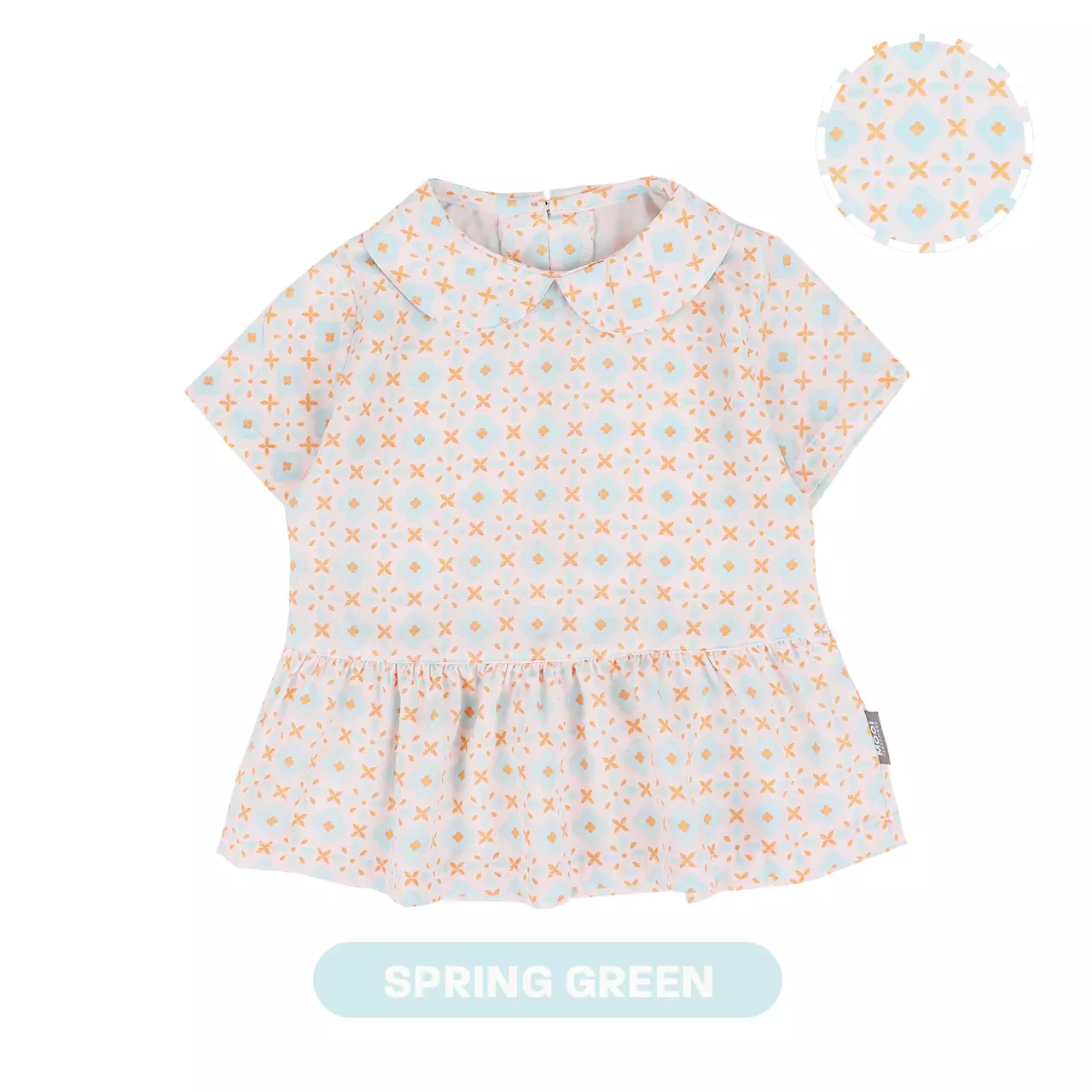 Mooi Atasan Batik Anak Perempuan Aruna Batik Top - Spring Green