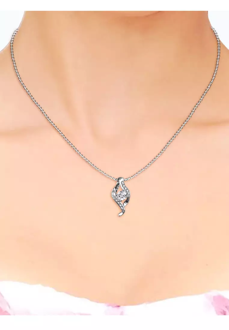 Destiny Pendant White Gold - Kalung Crystal by Her Jewellery
