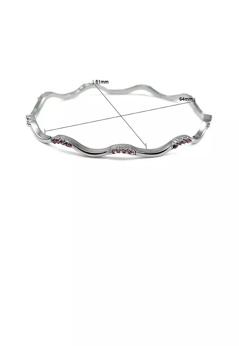 Elegant Bangle with Purple Austrian Element Crystal