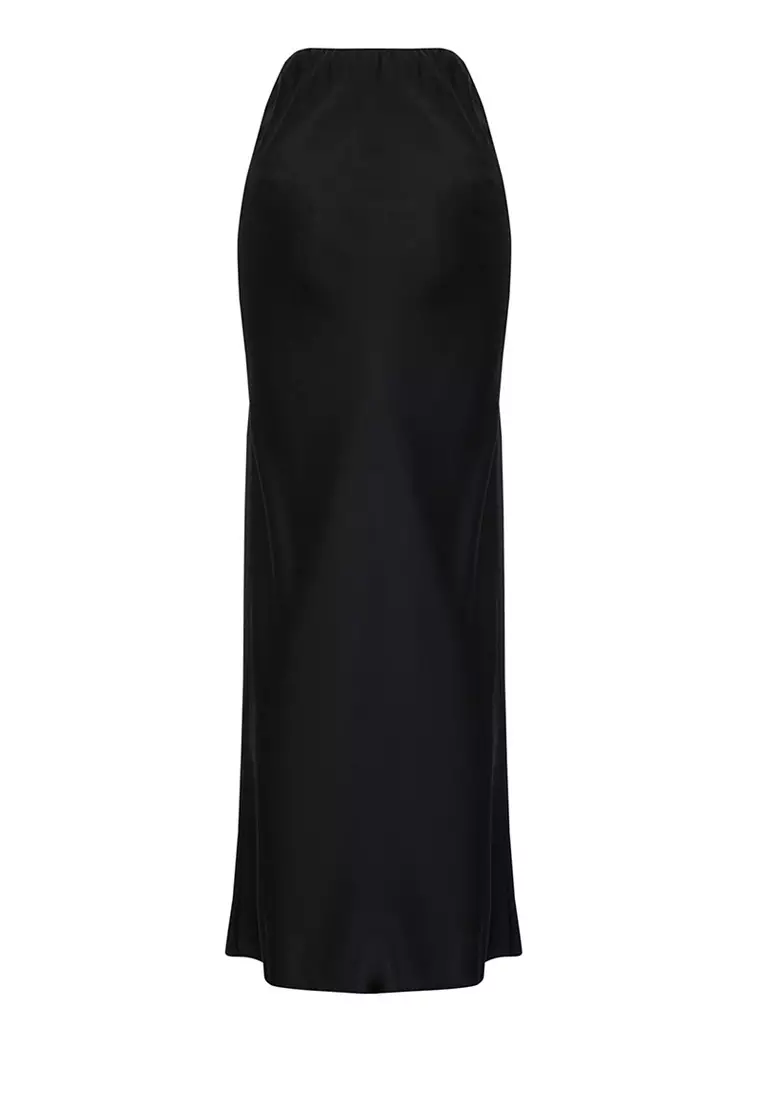 Satin Fish Shape Maxi Skirt