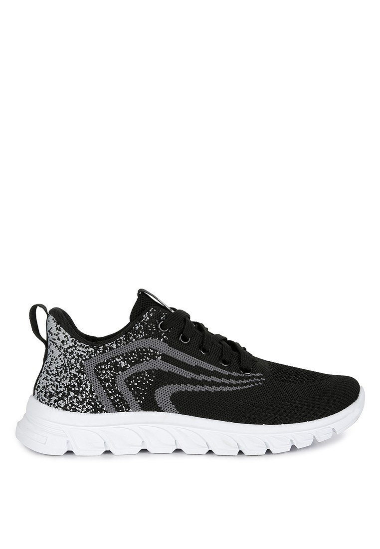 Grey Lace Up Knit Sneakers