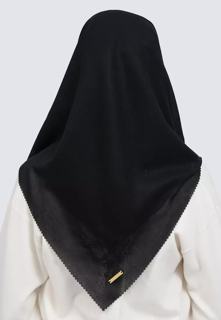 Embroidery Flower Scarves Black