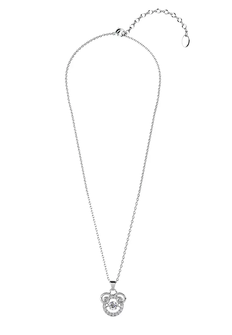 Dancing Horoscope Pendant Aries WG - Kalung Crystal Swarovski by Her Jewellery