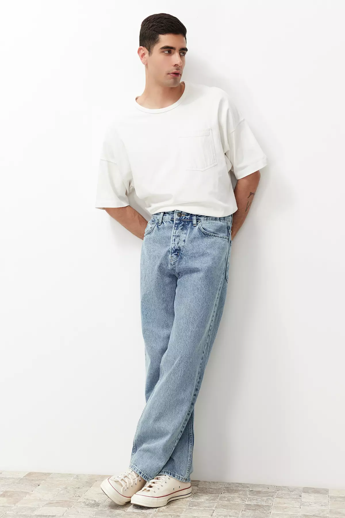 Top with light blue jeans top