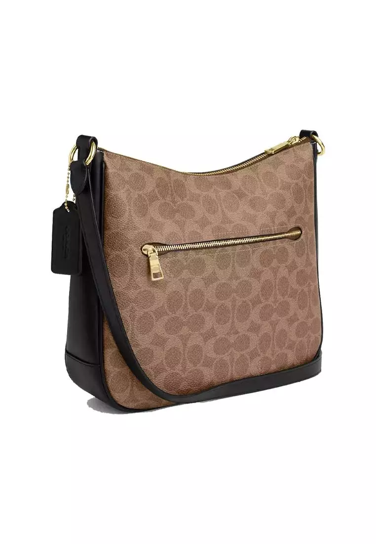 Ellie File Bag In Signature Canvas Tan/Black CZ177