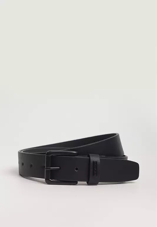 PU Leather Belt with Metal Branding