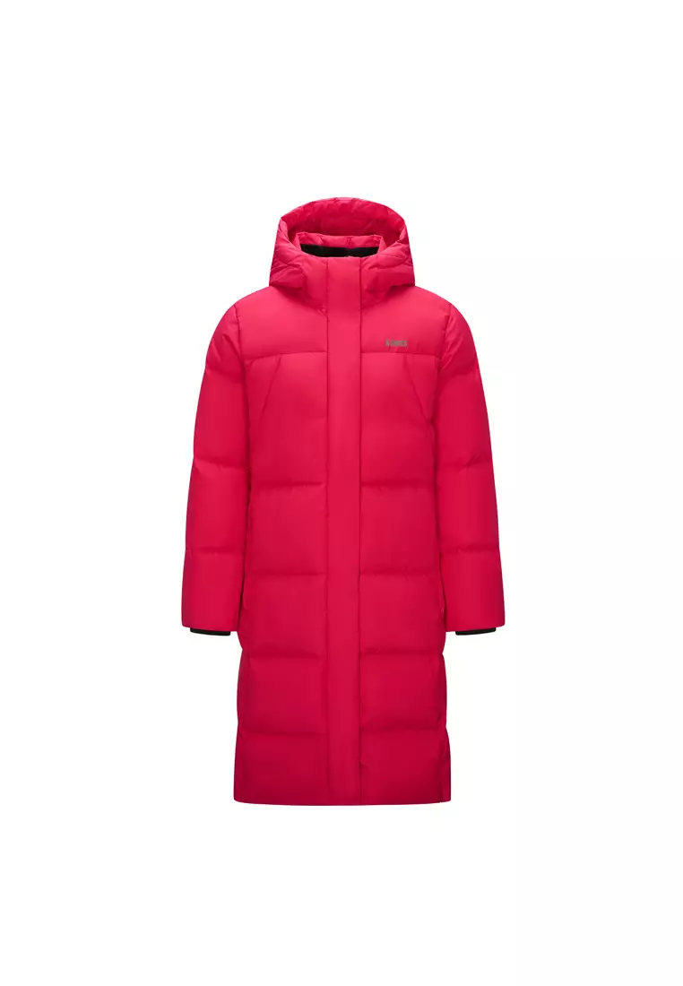 女裝 K-SWISS LOGO 防風長版鵝絨羽絨外套