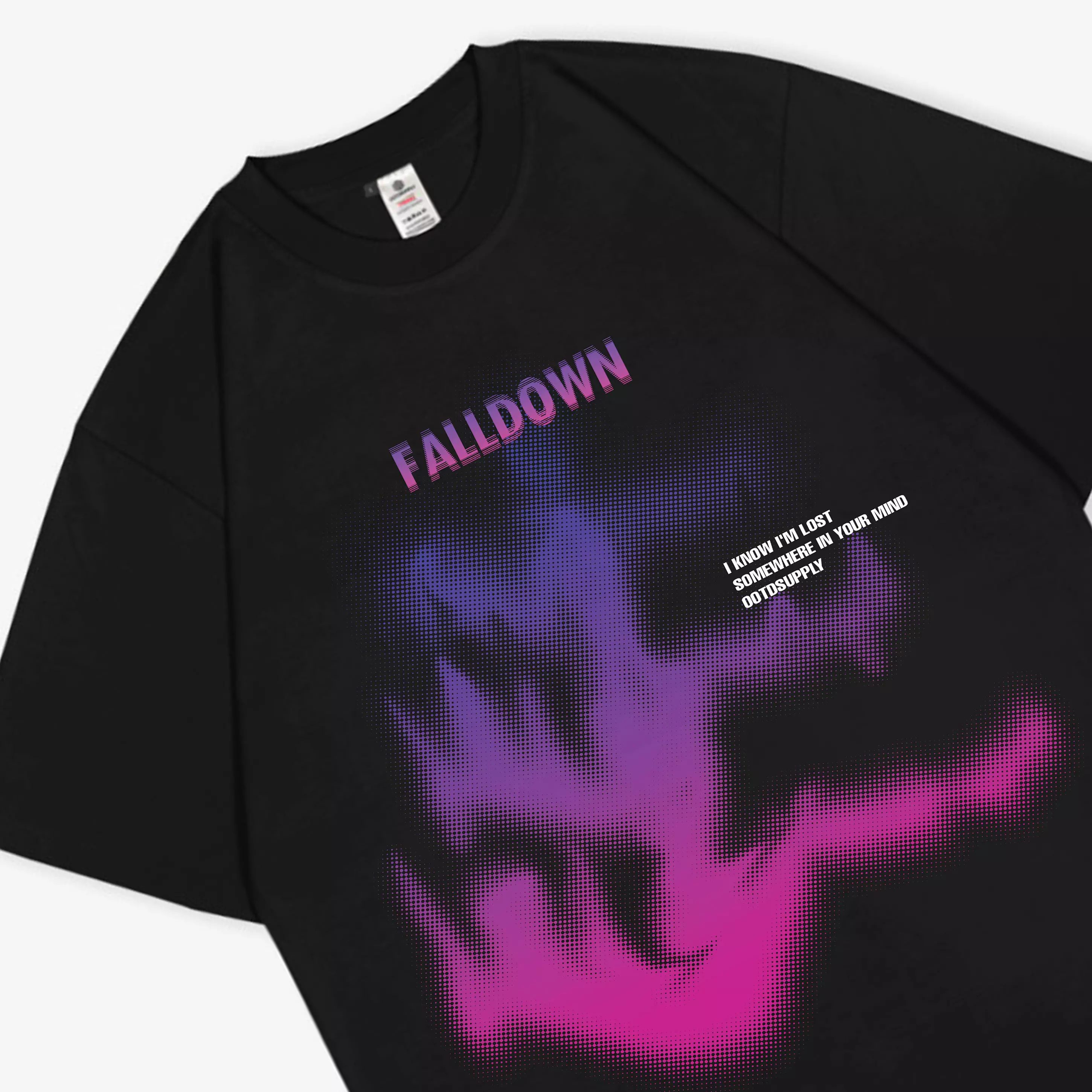 OOTDSUPPLY Oversized Tshirt Fall Down Dark Color l Kaos Oversize Pria dan Wanita OVZ184