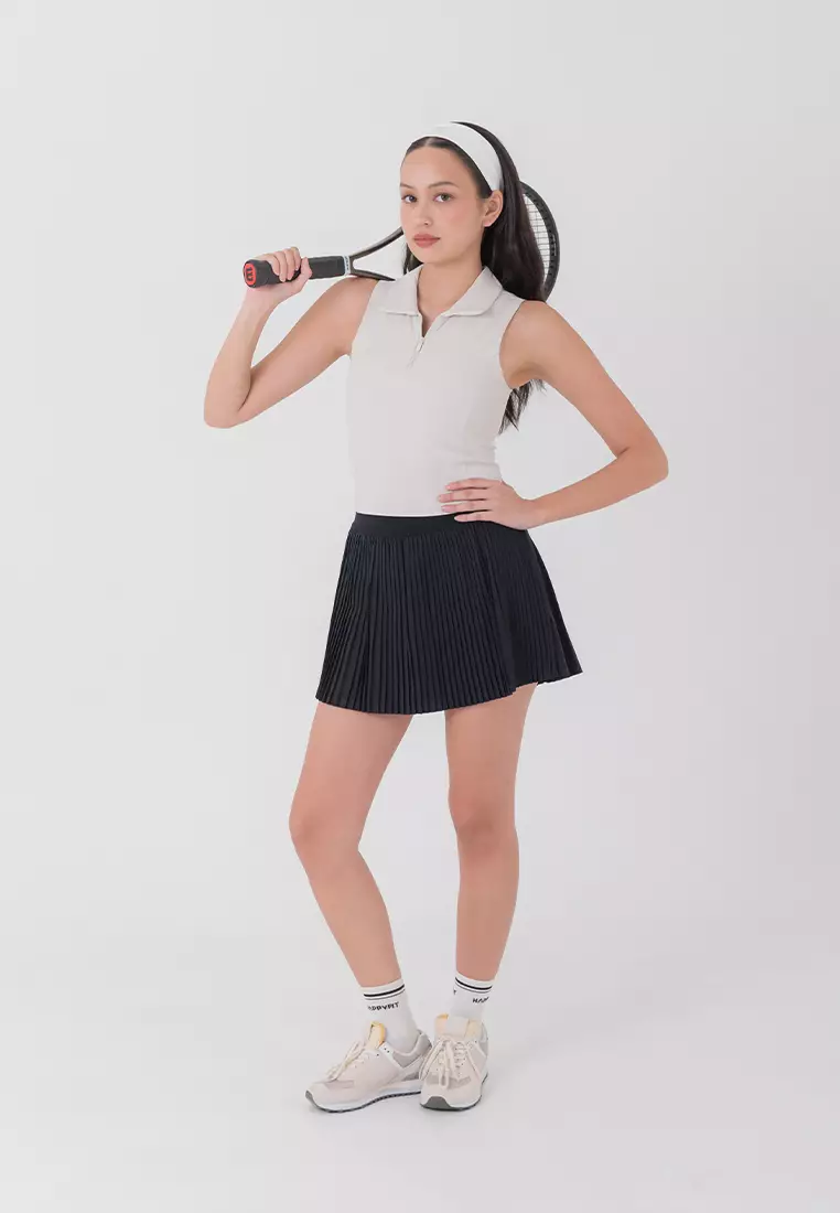 HAPPYFIT Sleeveless Polo Bra Top Coconut Milk