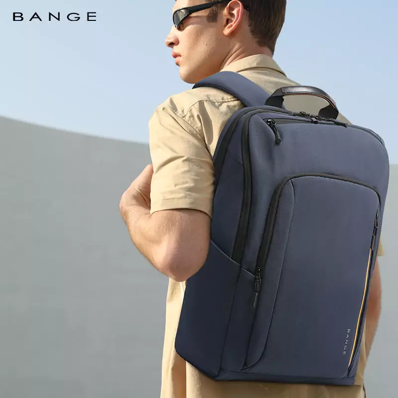 BANGE BG7856 Tas Ransel pria Laptop Kerja Backpack Pria-Blue
