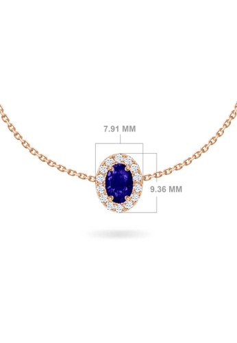 Aquae Jewels pink Necklace Princess on Precious Stone 18K Gold and Diamonds - Rose Gold,Ruby 2DE06ACE727302GS_1