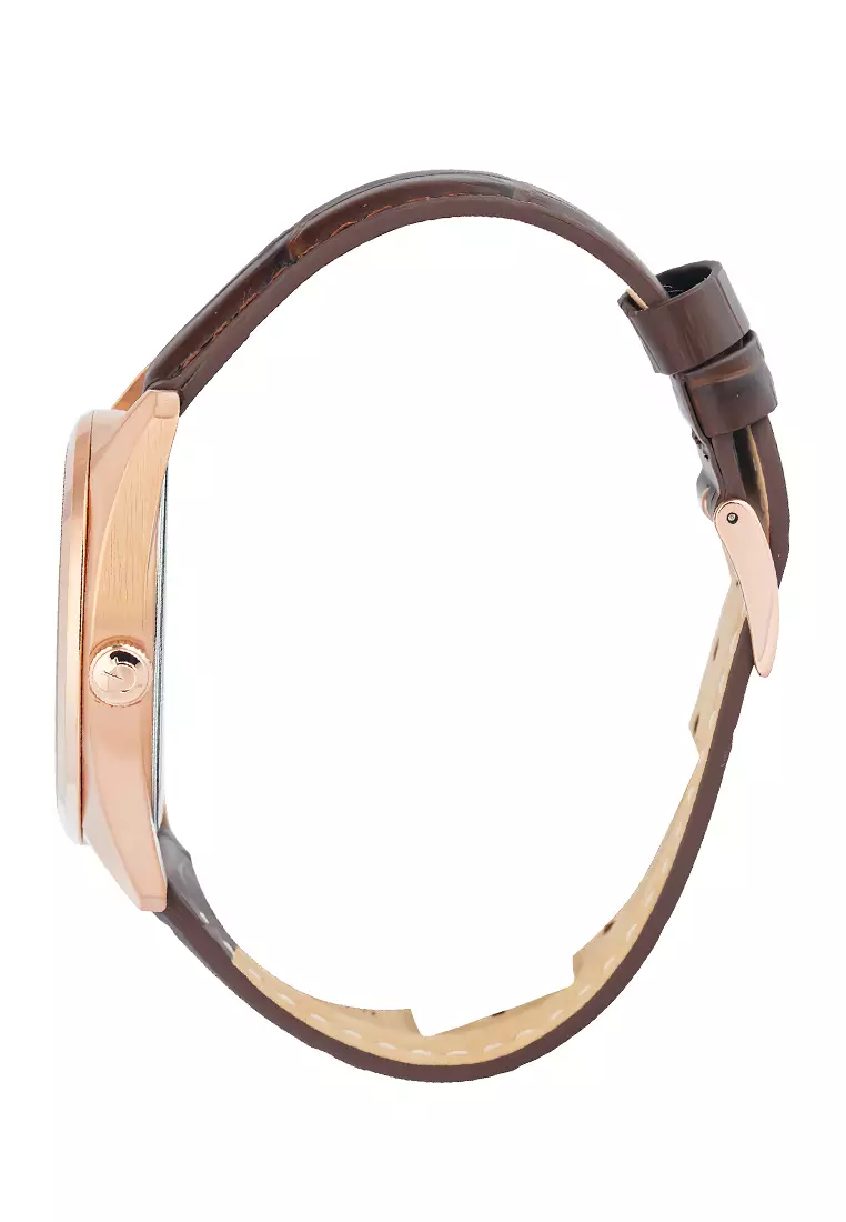 Alexandre Christie Classic Steel - Jam Tangan Analog Pria - Rosegold Case Brown Leather Strap - 8695MDLRGBO
