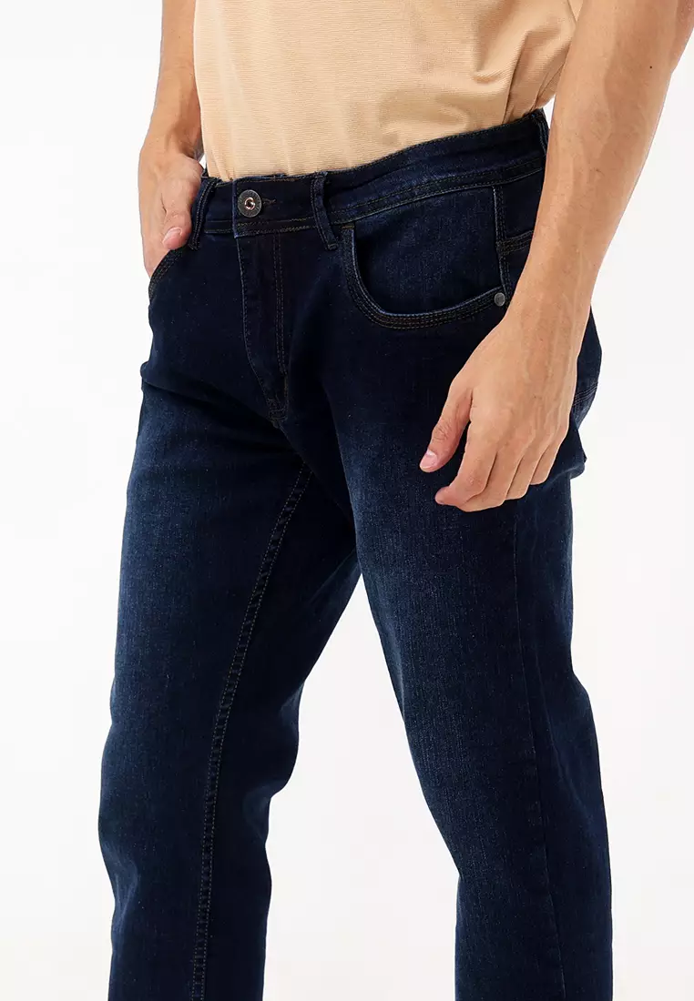 Denim Long Slim Tapered Fit Stretch Jeans