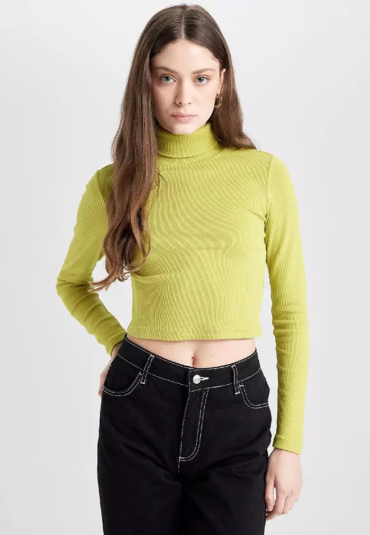 Crop Turtleneck Top