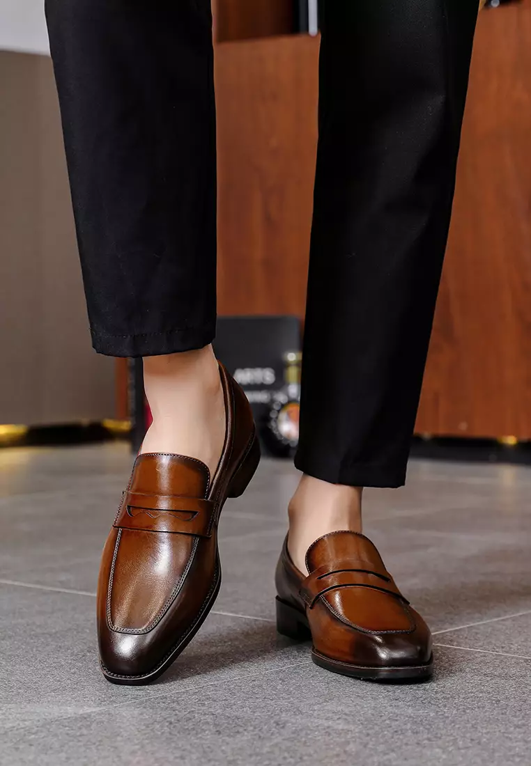 Grain Leather Penny loafers MK3193-1