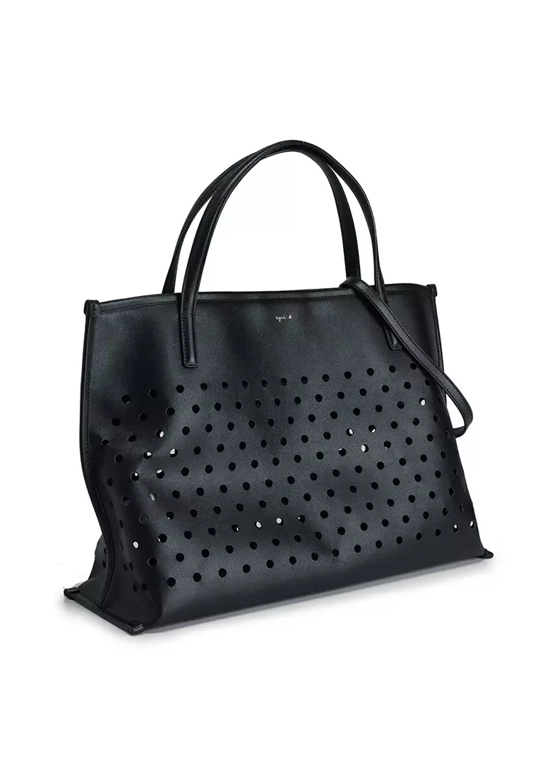 Perforated Leather Tote Bag