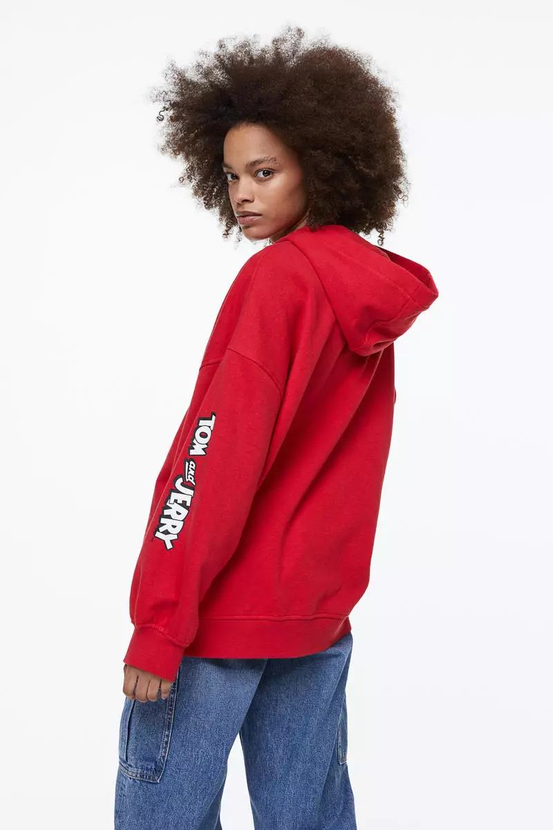 Red 2025 oversized hoodies