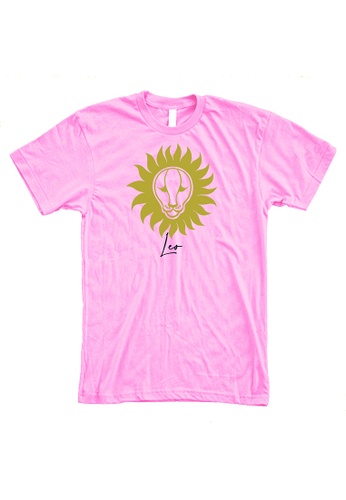 MRL Prints pink Zodiac Sign Leo T-Shirt Customized 7C807AA52BAAEDGS_1