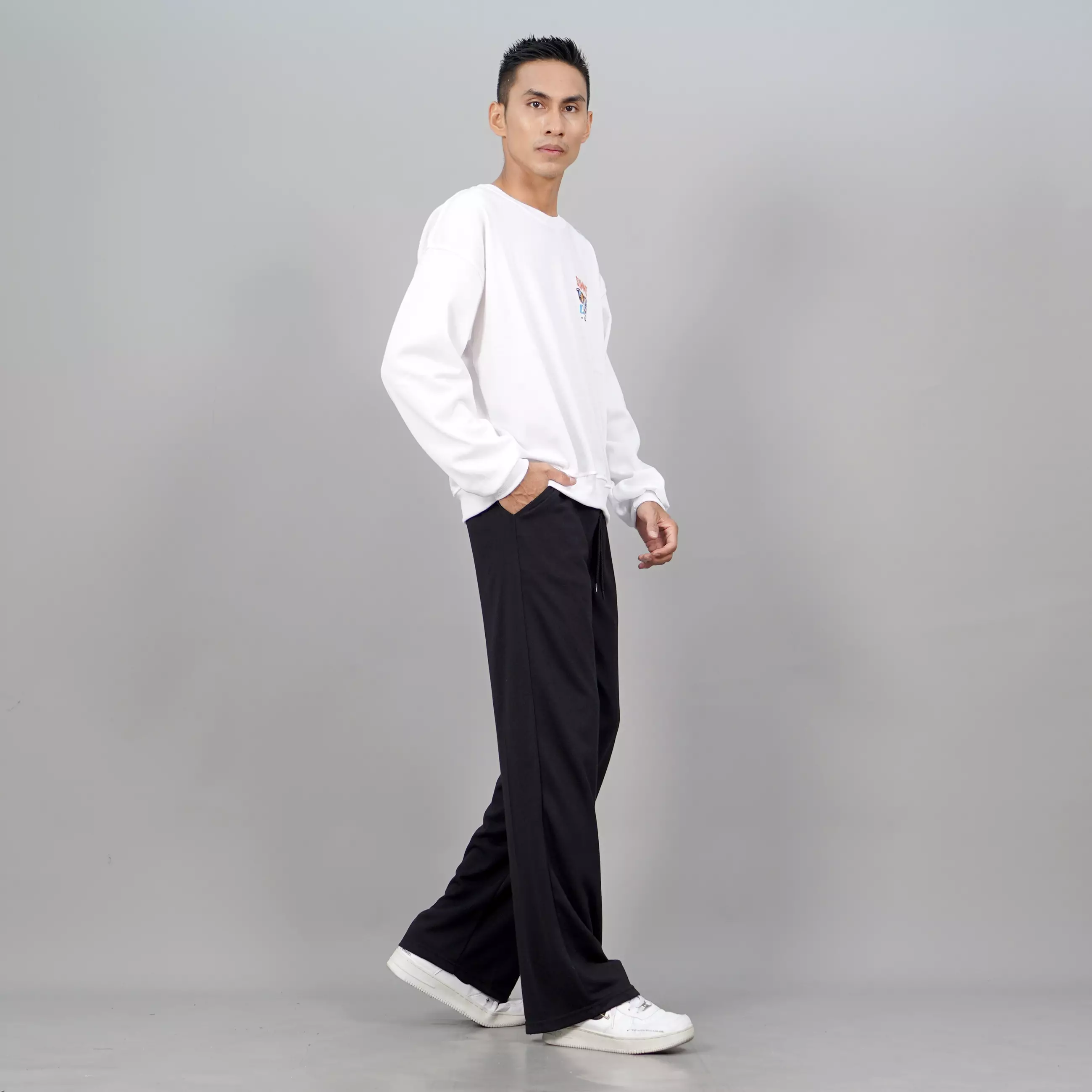  RIO Celana Panjang Pria Loose Pants Celana Loose Pants - Hitam