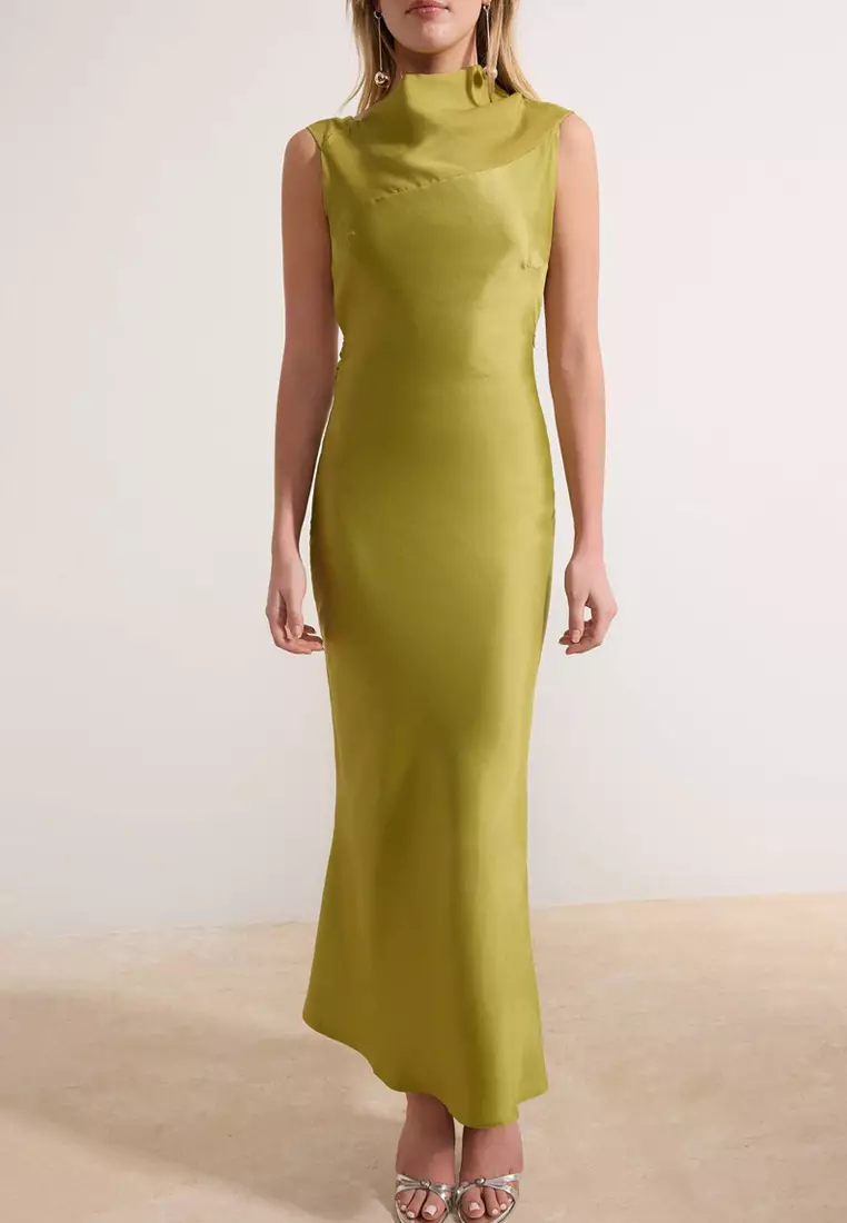 oil green dress Buy Trendyol Satin Woven Midi Evening & Graduation Gown Tprss26El57 2026 Online bridal+outfit