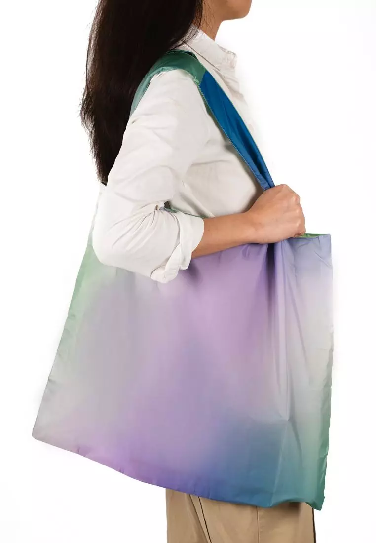 Crossing Recycled Foldable Bag - Ombre Dream - Lime/Purple