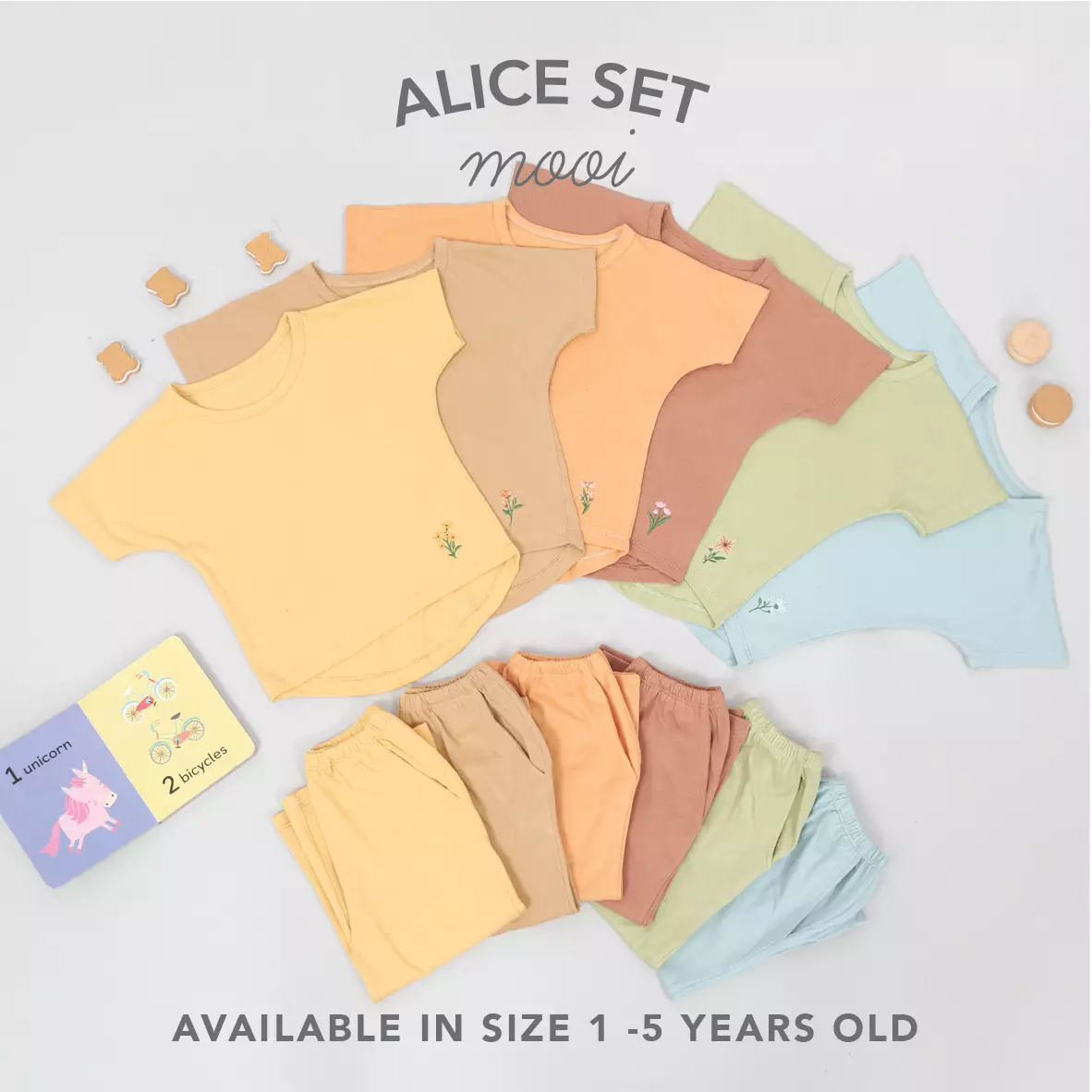 Mooi Setelan Anak Perempuan Kulot Alice Set - Sunshine