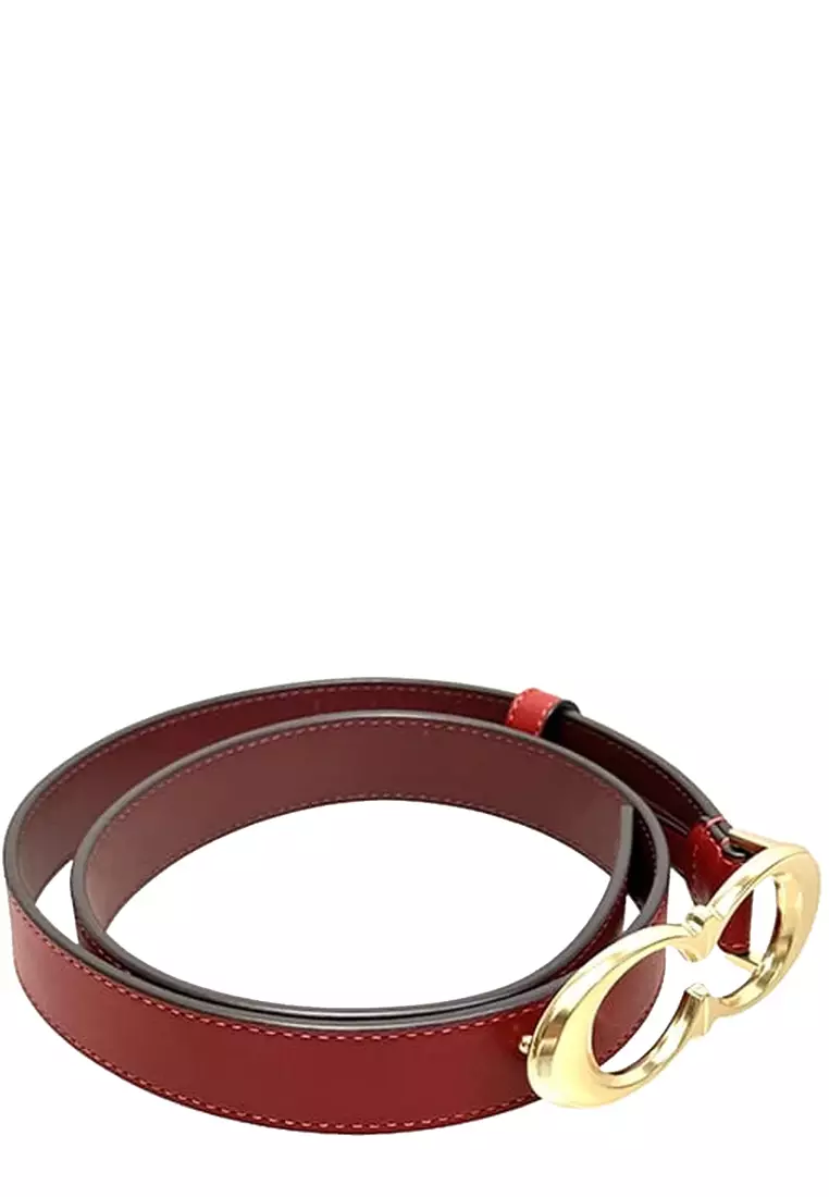 Buy Coach Signature Buckle Belt, 25 Mm in 1941 Red/ Gold  display picture 3