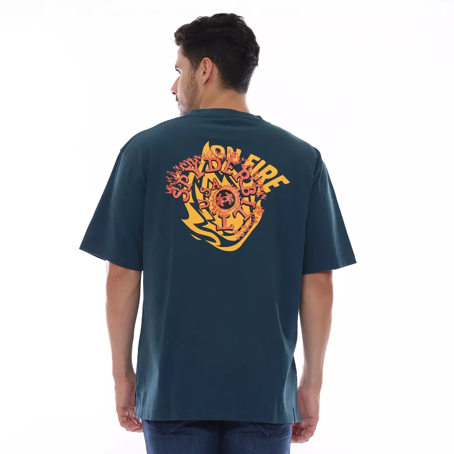 Spyderbilt Kaos Lengan Pendek Pria On Fire Men Oversize Tee Planet Surf