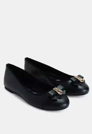 princess polly baby blue dress Leonie Black Leather Ballet Flat | Flats
