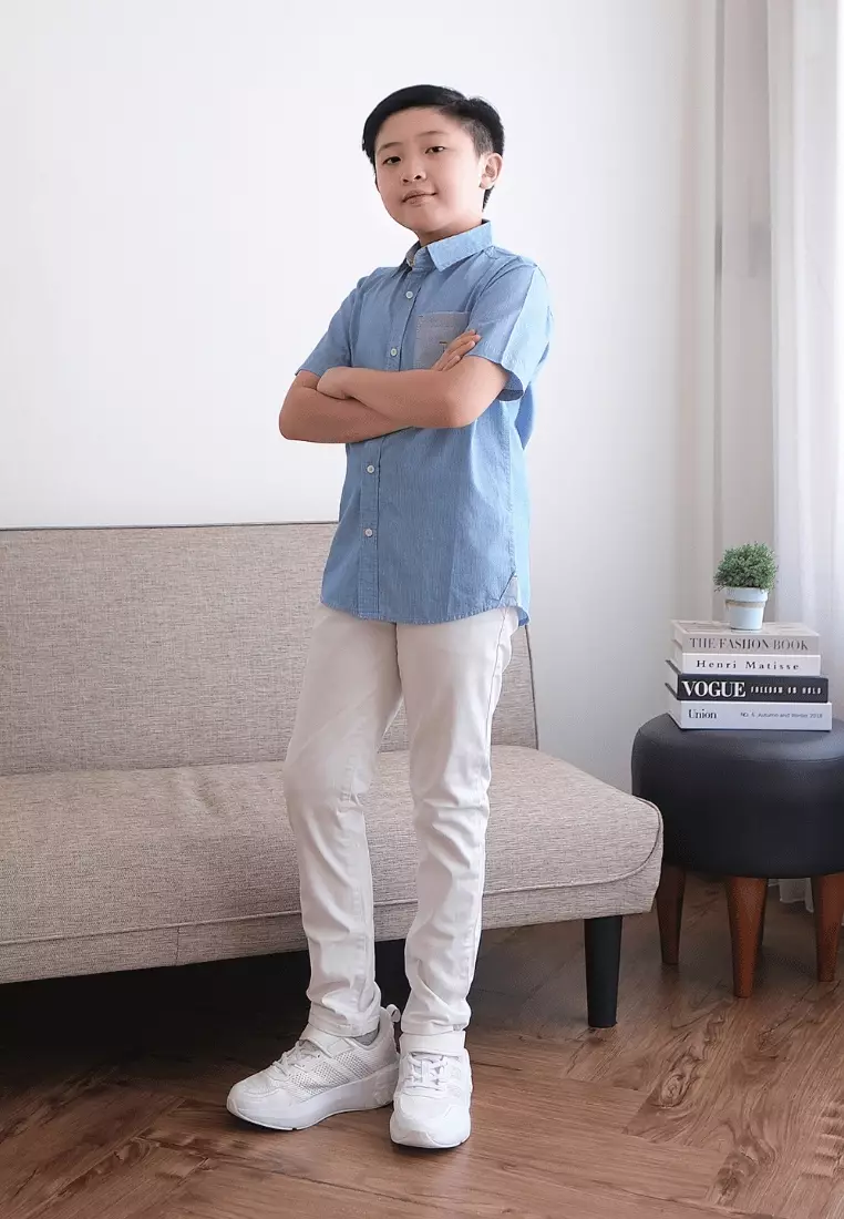 POLICE Kemeja Salur Cotton Anak Laki Laki