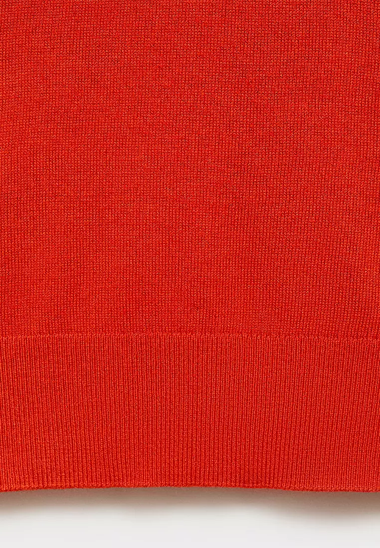 Fine-Knit V-Neck Sweater