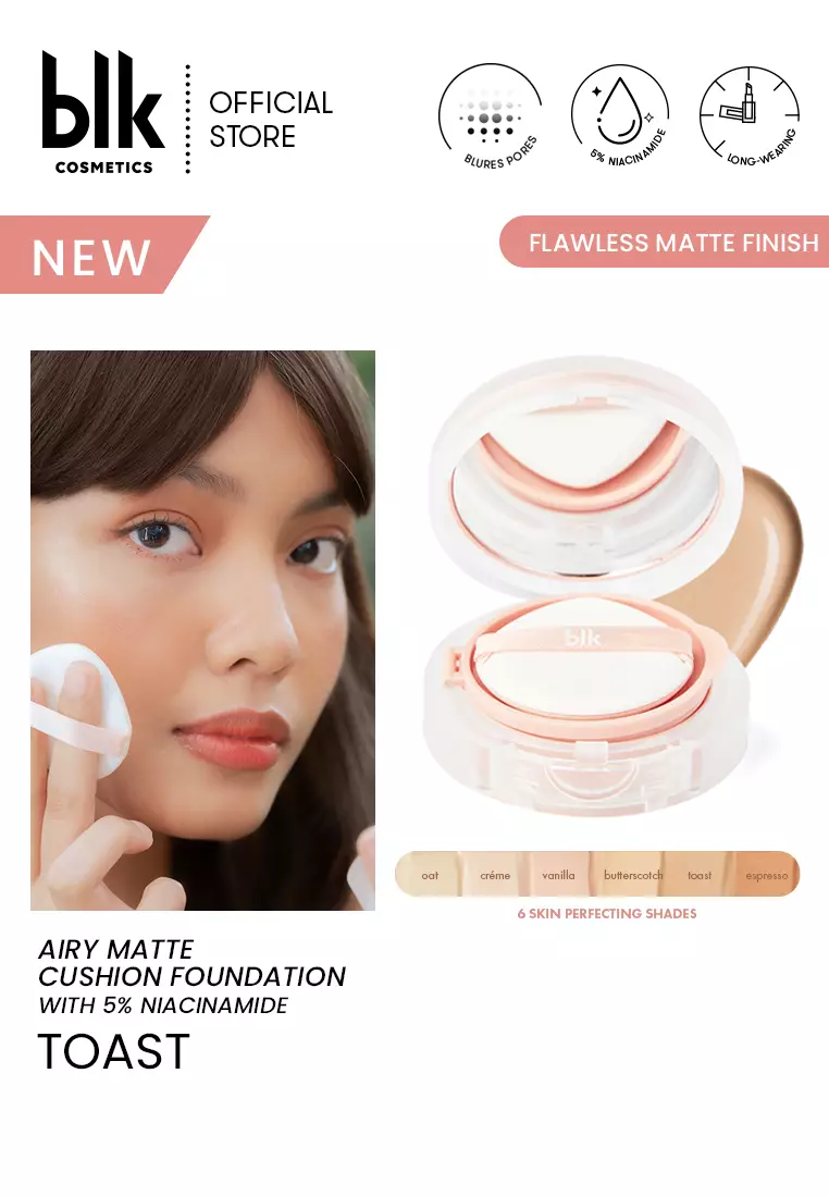 Discount on Blk Cosmetics  shoes - SKU: Blk Cosmetics Airy Matte Cushion Foundation Spf15 5% Niacinamide - Toast