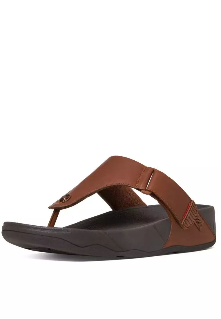 TRAKK II Men's Leather Toe-Post Sandals - Dark Tan (279-277)