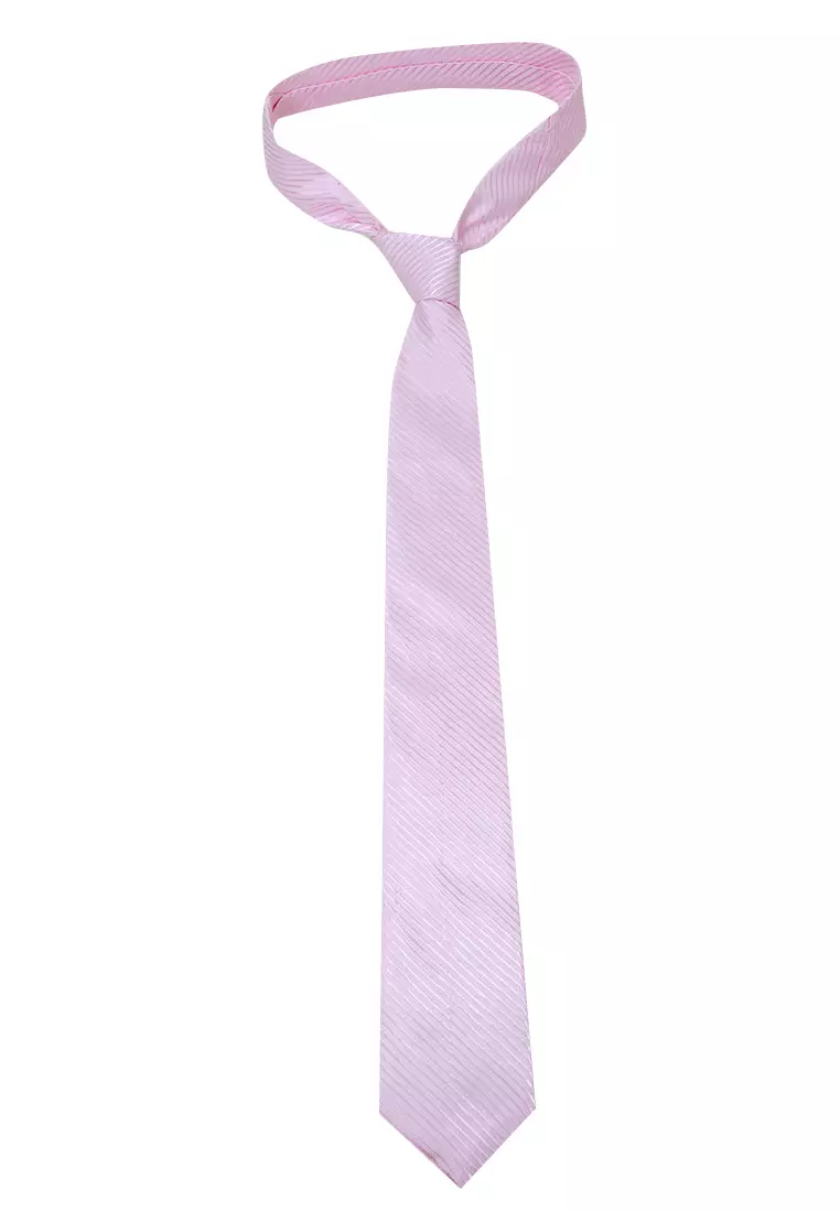 Ocean Dasi Pria Garis Long Line Tie Man Neckwear Aksesoris Fashion Material Polyester ORIGINAL - Pink