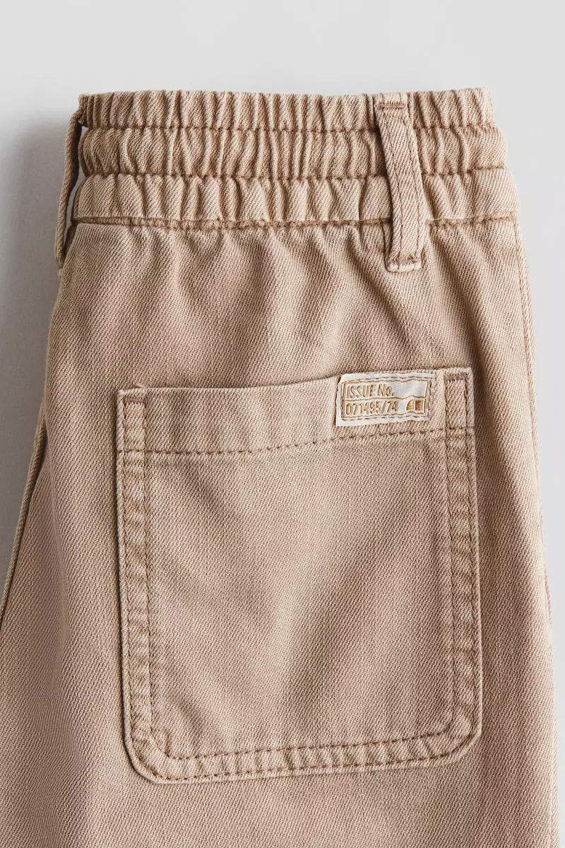 Washed cotton twill trousers