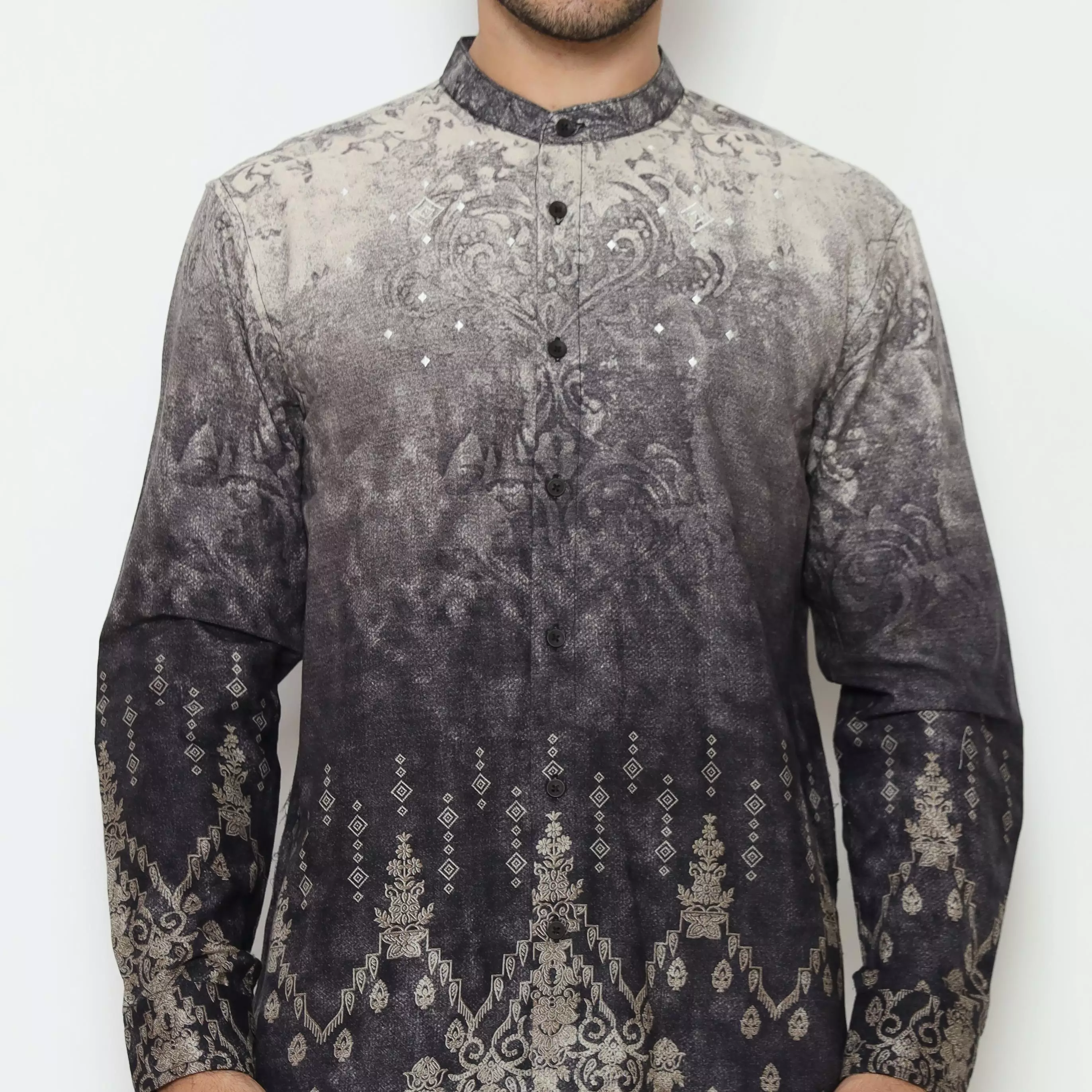 AMK Kemeja Koko Pria Lengan Panjang KK Abyan L/S Black