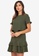 ZALORA WORK green Fit And Flare Layered Dress 69409AA5C76399GS_1