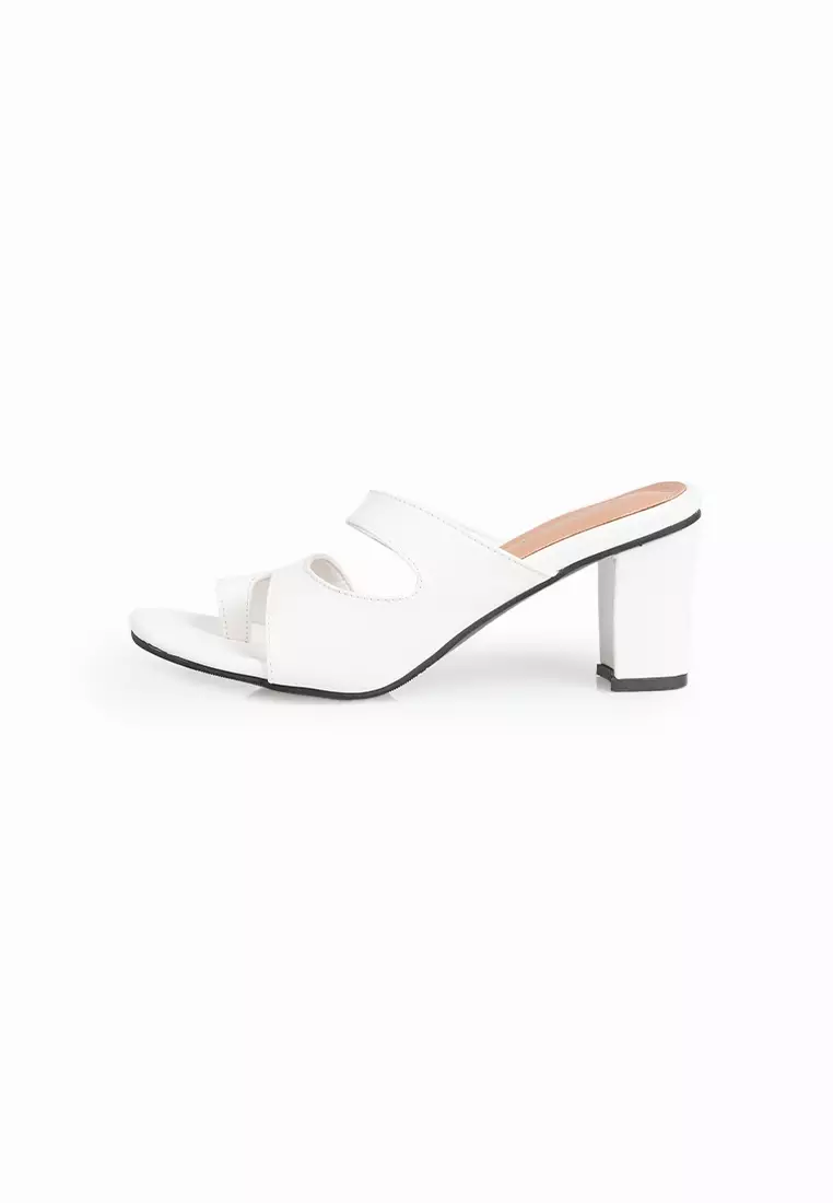 Seis Selen Sandal Heels Wanita 7 cm-WHITE