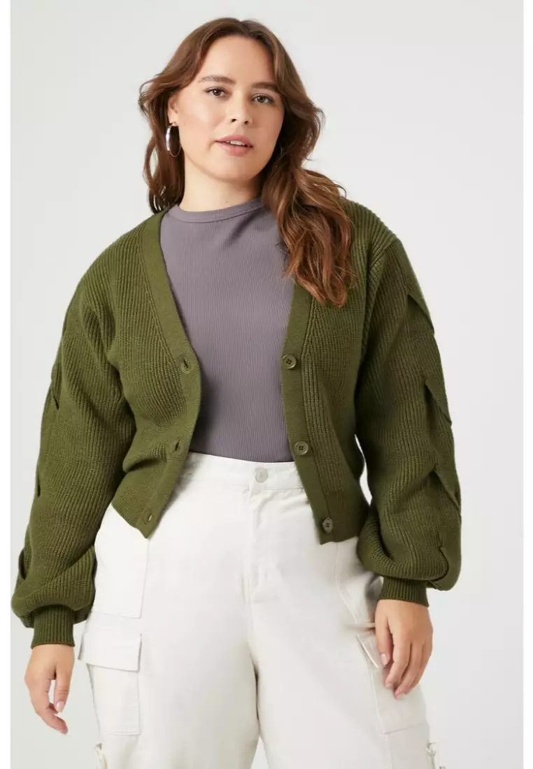 Buy FOREVER 21 Plus Size Cropped Cardigan Sweater 2024 Online