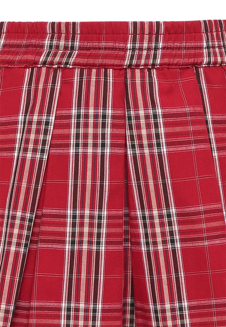 Qna Girl Libby Rok Kun Celana Anak Merah Motif Kotak