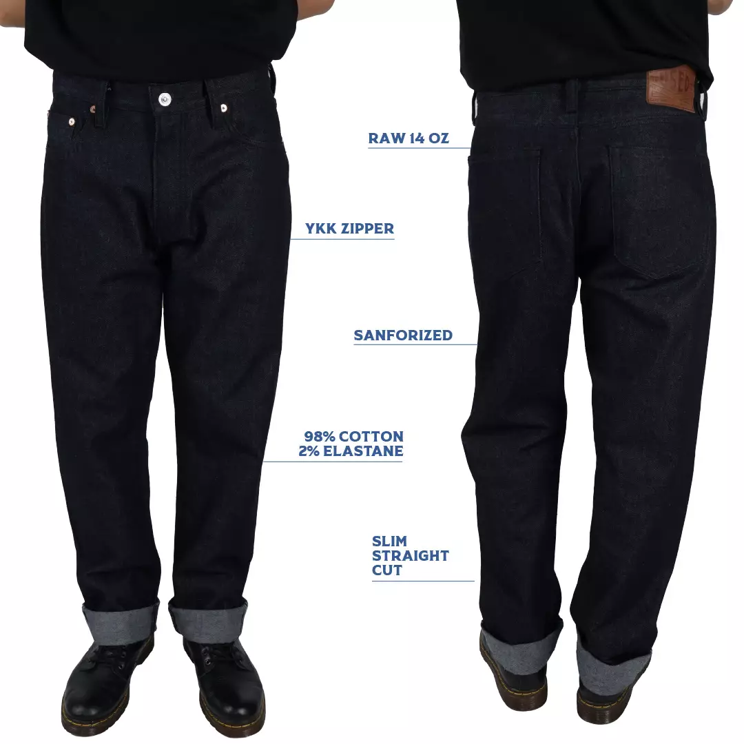 Used 1968 - Celana Panjang Pria Denim Selvedge Slim Straight Cut 14oz