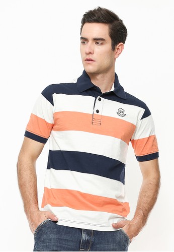 Jual Johnwin Slim Fit Polo Shirt Motif Garis Multi Color Original Zalora Indonesia