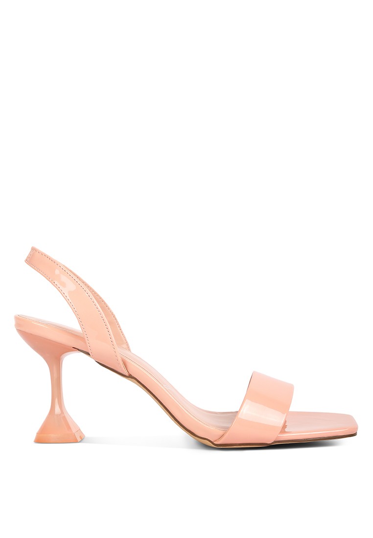 Nude Clear Spool Heel Sandals