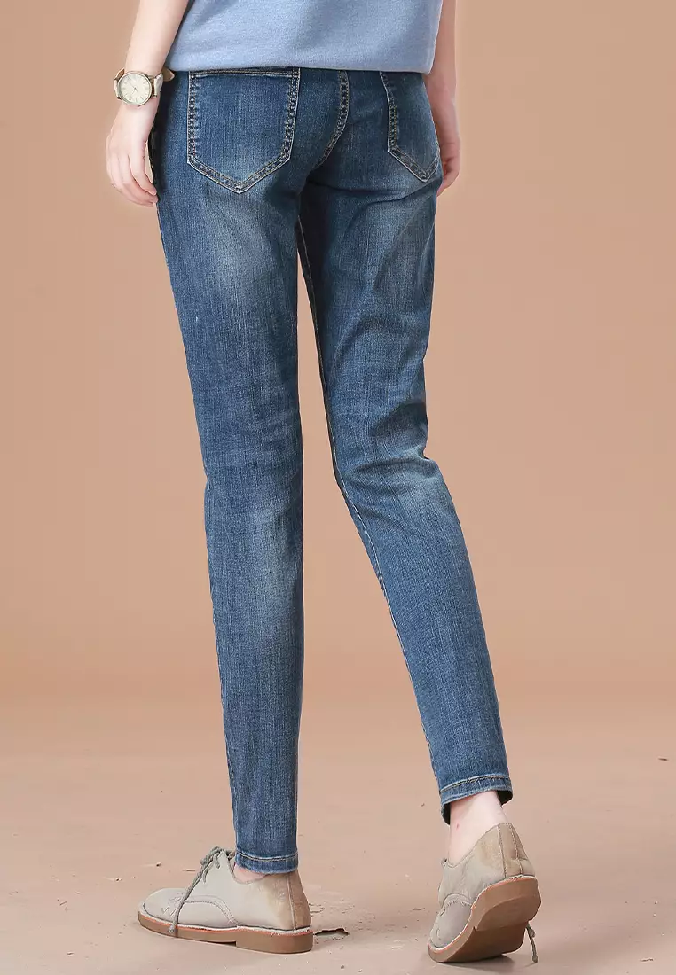 Buy A-IN GIRLS Elasticated Waist Washed Jeans 2024 Online