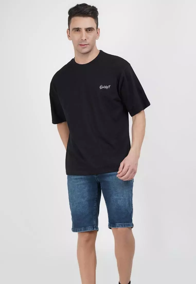 Oversized Skull Punk Black Cotton Short Sleeve Essential T-Shirt